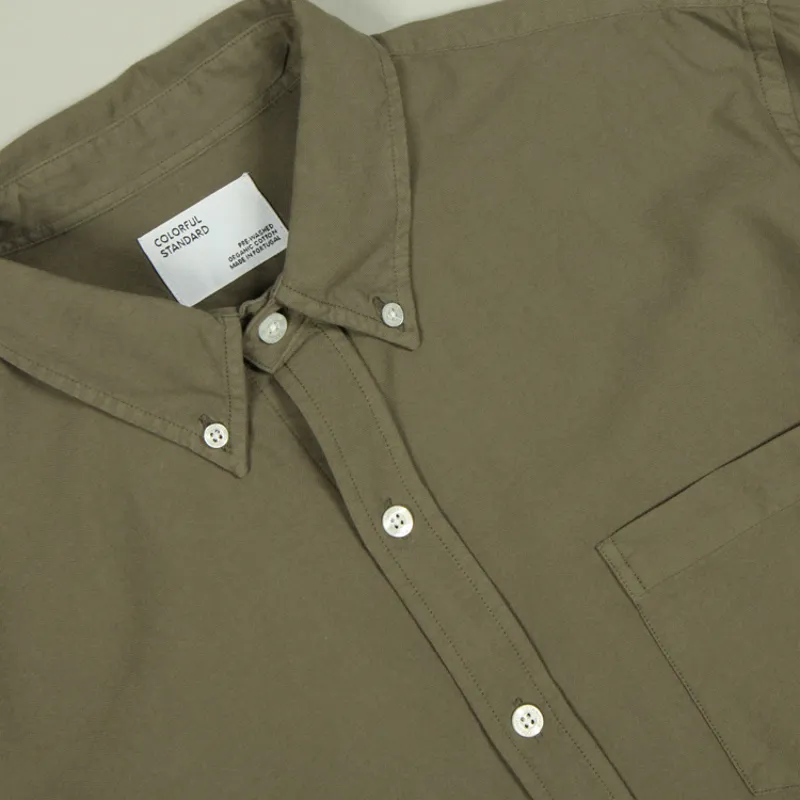 Colorful Standard Organic Button Down Shirt - Dusty Olive-1